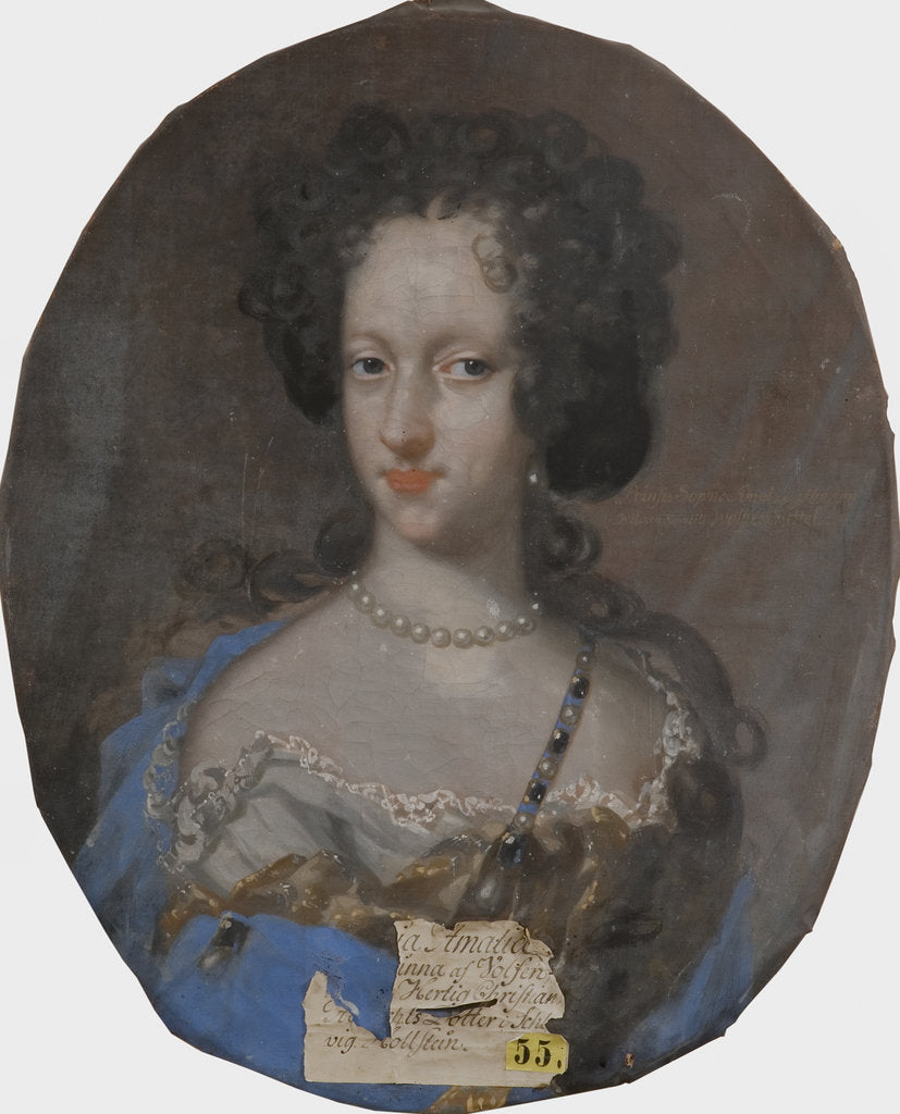 Detail of Portrait of Princess Sophie Amalie of Holstein-Gottorp, Duchess of Brunswick-Lüneburg by Anonymous