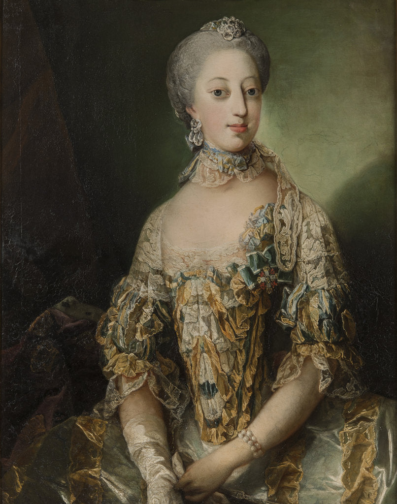 Detail of Portrait of Sophia Magdalena of Denmark, Queen of Sweden, 1766 by Anonymous