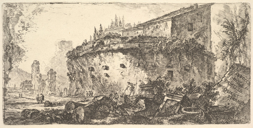Detail of The Tomb of the Scipio Family (Sepolcro della famiglia de Scipioni), ca 1748 by Anonymous