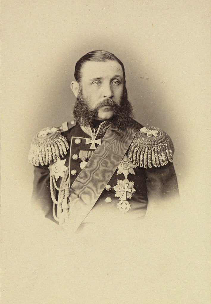 Detail of Portrait of Samuil Alexeyevich Greig, 1874 by Anonymous