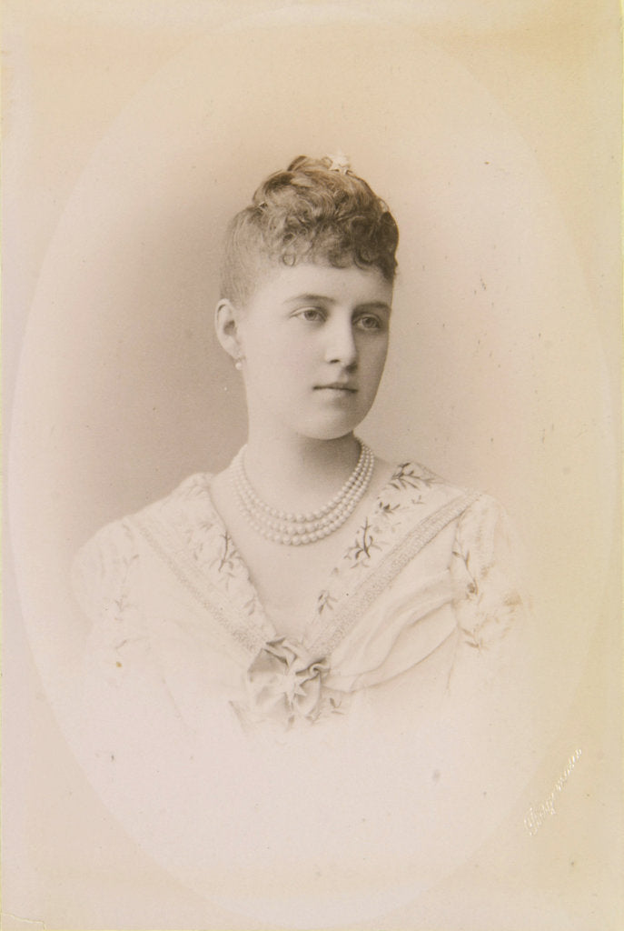 Detail of Portrait of Grand Duchess Alexandra Georgievna of Russia, 1889 by Anonymous