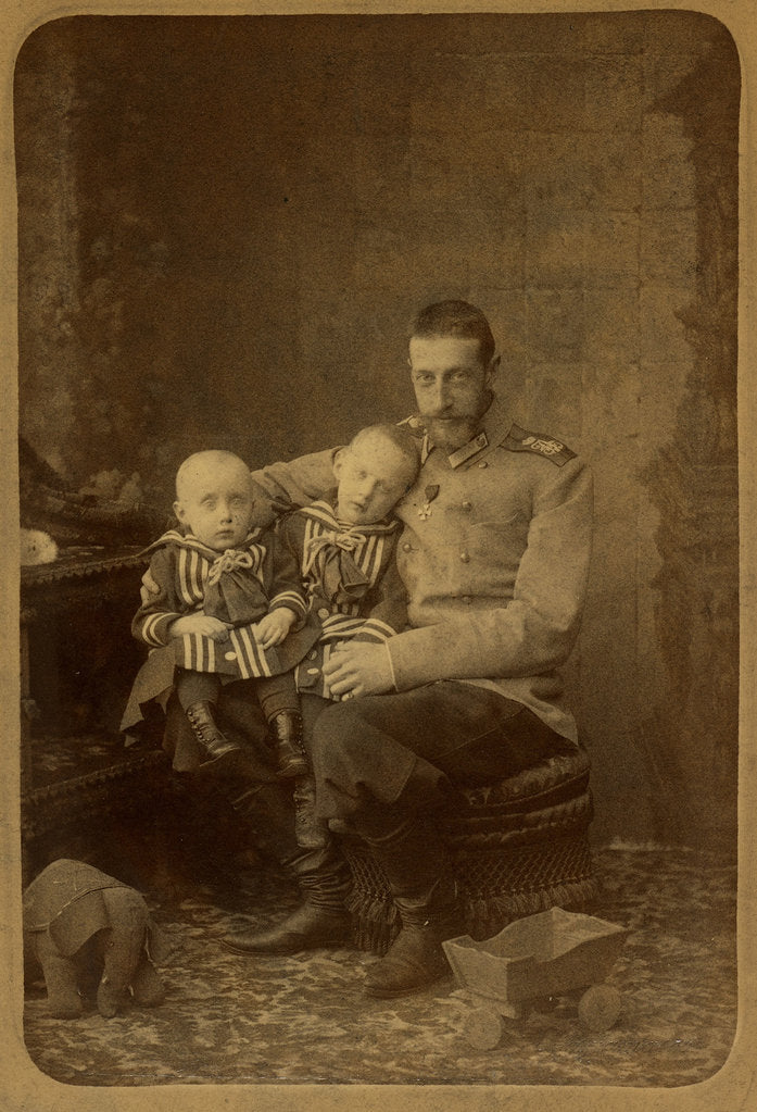 Detail of Grand Duke Constantine Constantinovich of Russia with sons, John Konstantinovich and Gabriel Konstan by Anonymous