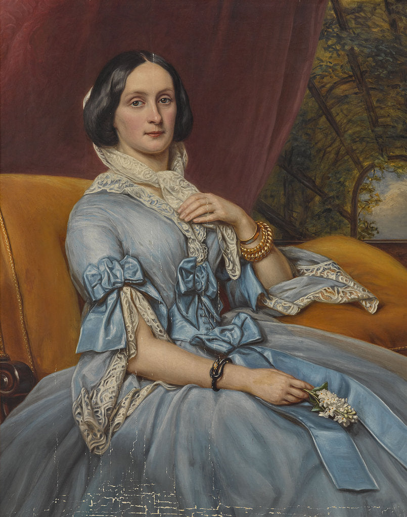 Detail of Caroline Freifrau von Gumppenberg-Pöttmes, née Freiin von Bayrstorff, 1856 by Anonymous