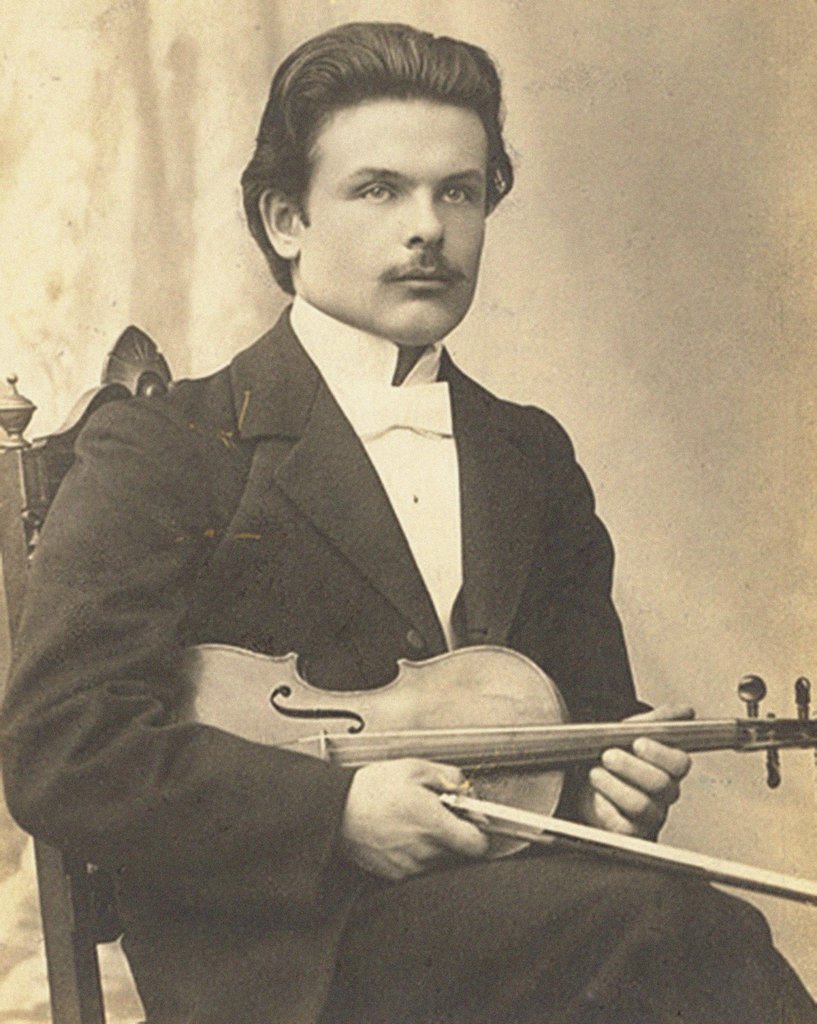 Detail of Victor Novacek after the premiere of Violin Concerto in D minor, Op. 47 by Jean Sibelius by Anonymous