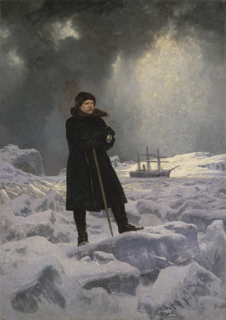 Detail of Portrait of the Arctic explorer Baron Adolf Erik Nordenskiöld, 1886 by Anonymous