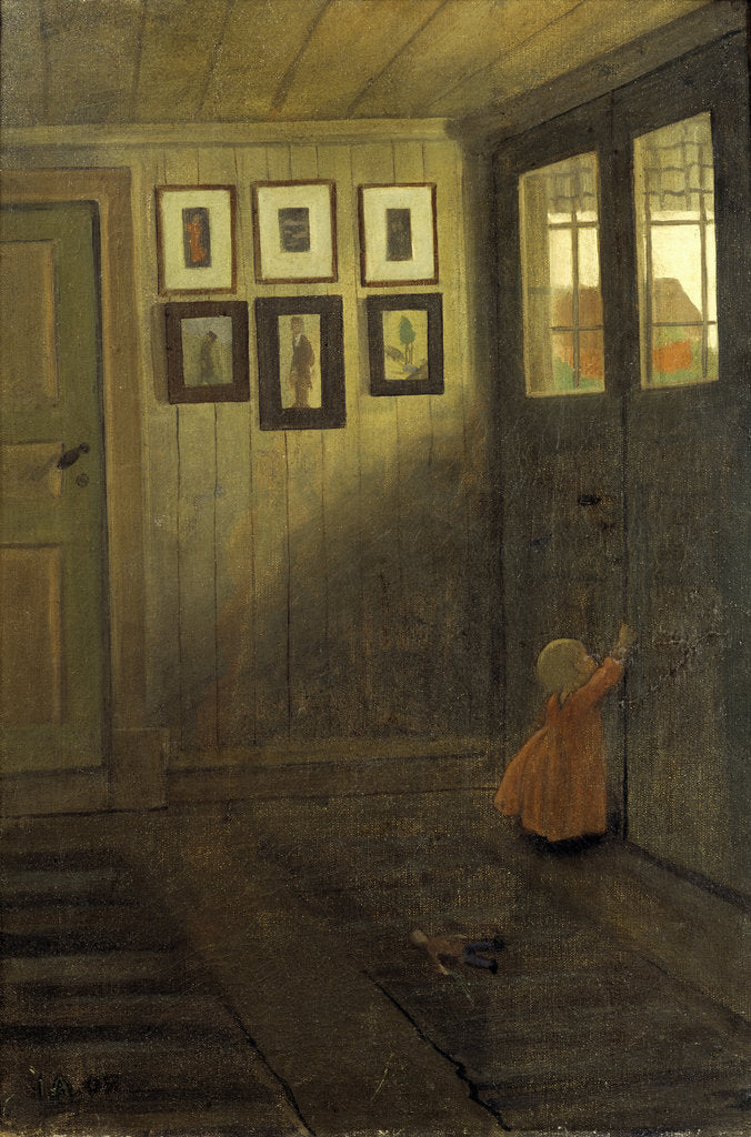 Detail of The Girl at the Door. Interior of the Artists home, Älvängen, 1908 by Anonymous
