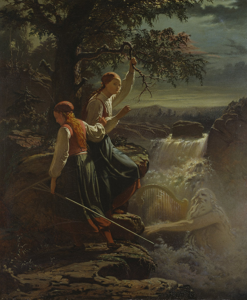 Detail of Two Peasant Girls listening to the Playing of the Water Sprite, 1860 by Anonymous