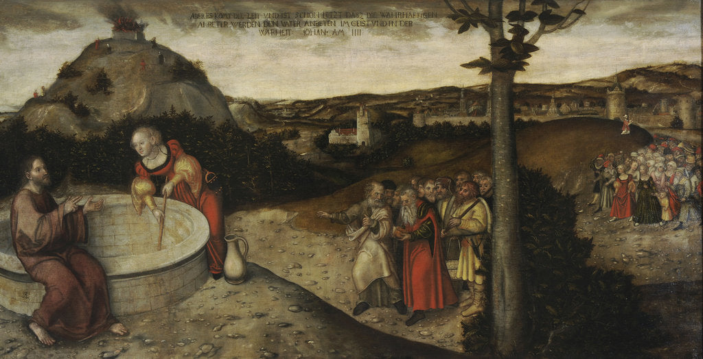 Detail of Christ and the Samaritan Woman at Jacobs Well, ca 1552 by Anonymous