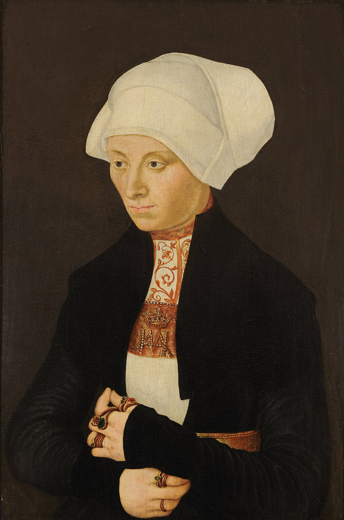 Detail of Portrait of a Young Woman with a Bonnet, ca 1525-1550 by Anonymous