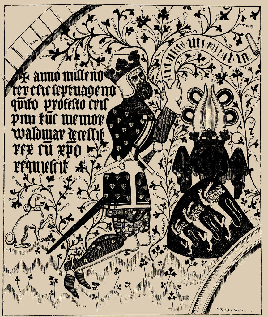 Detail of Valdemar Atterdag. (After wall painting in the St. Peters Church in Næstved) by Anonymous