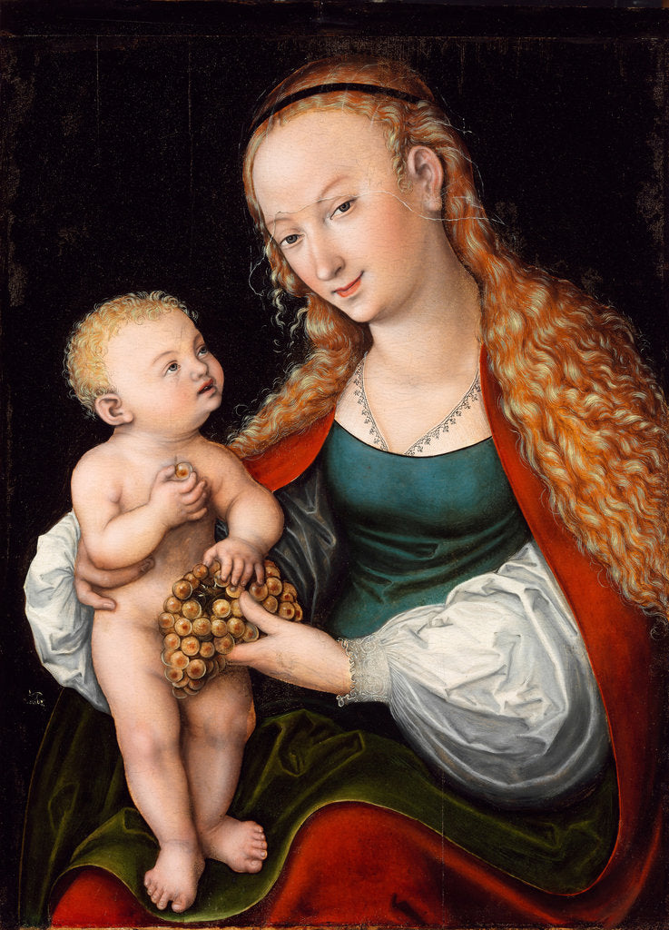 Detail of The Virgin and Child with a Bunch of Grapes, after 1537 by Anonymous