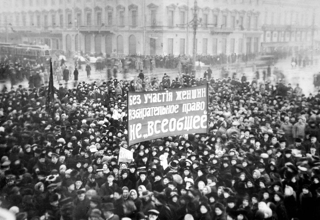 Detail of Womens Suffrage Demonstration on the Nevsky Prospect in Petrograd on March 8, 1917, 1917 by Anonymous