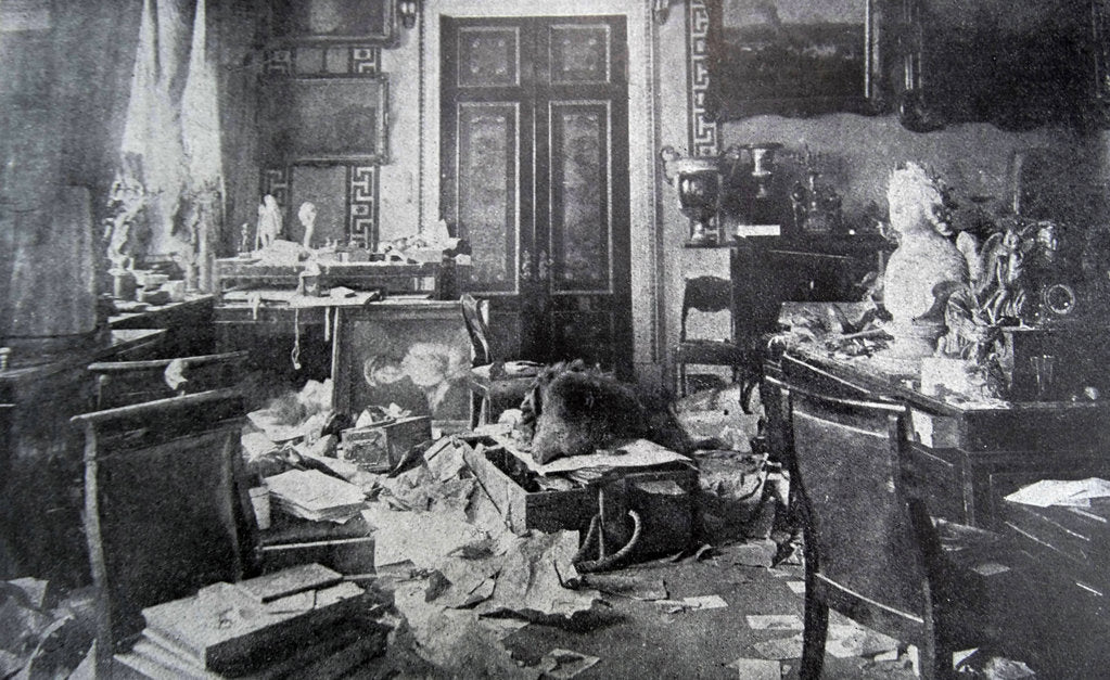 Detail of The demolished study of Tsar Nicholas II at the Winter Palace, 1917 by Anonymous
