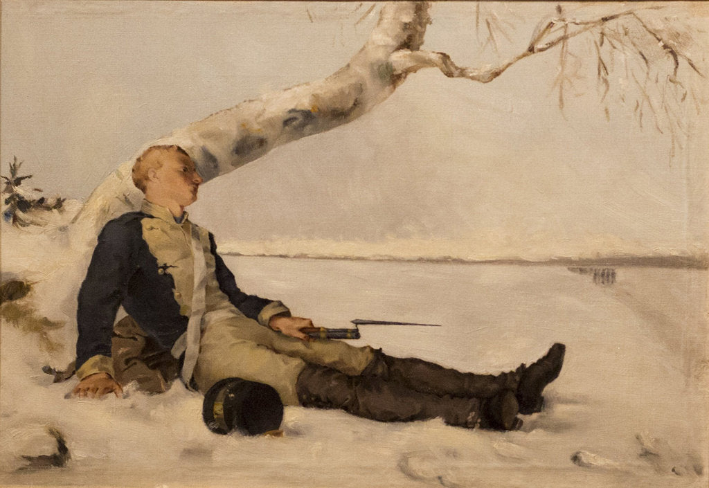 Detail of Wounded Warrior in the Snow, 1880 by Anonymous