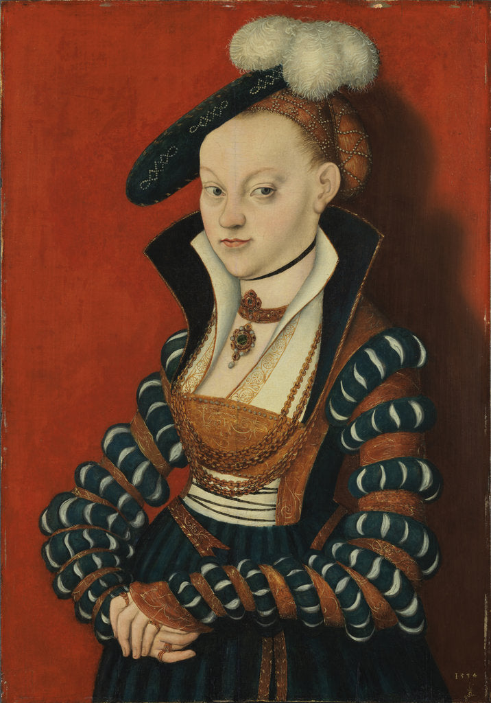 Detail of Portrait of Christiane of Eulenau, 1534 by Anonymous