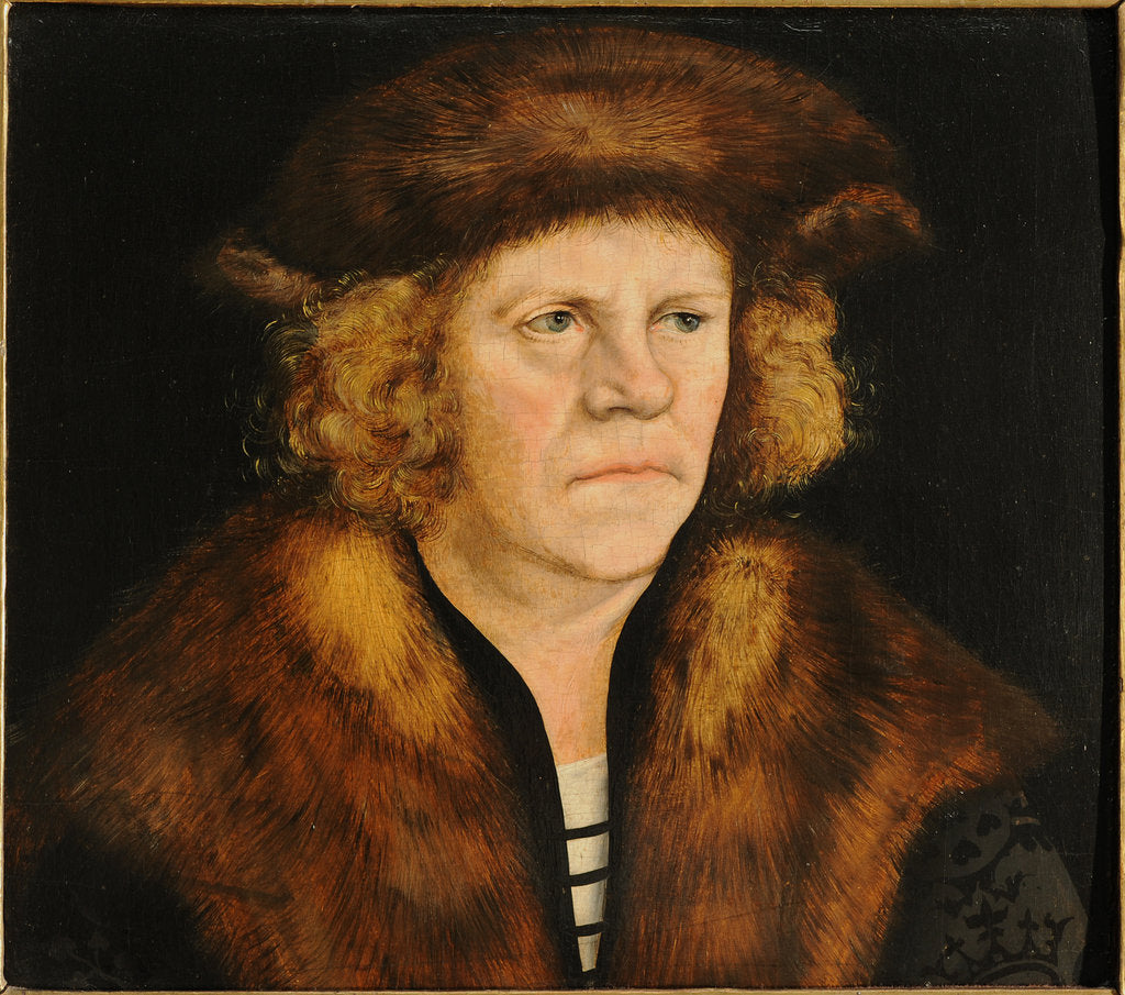 Detail of Portrait of a man in a fur beret, c. 1510 by Anonymous