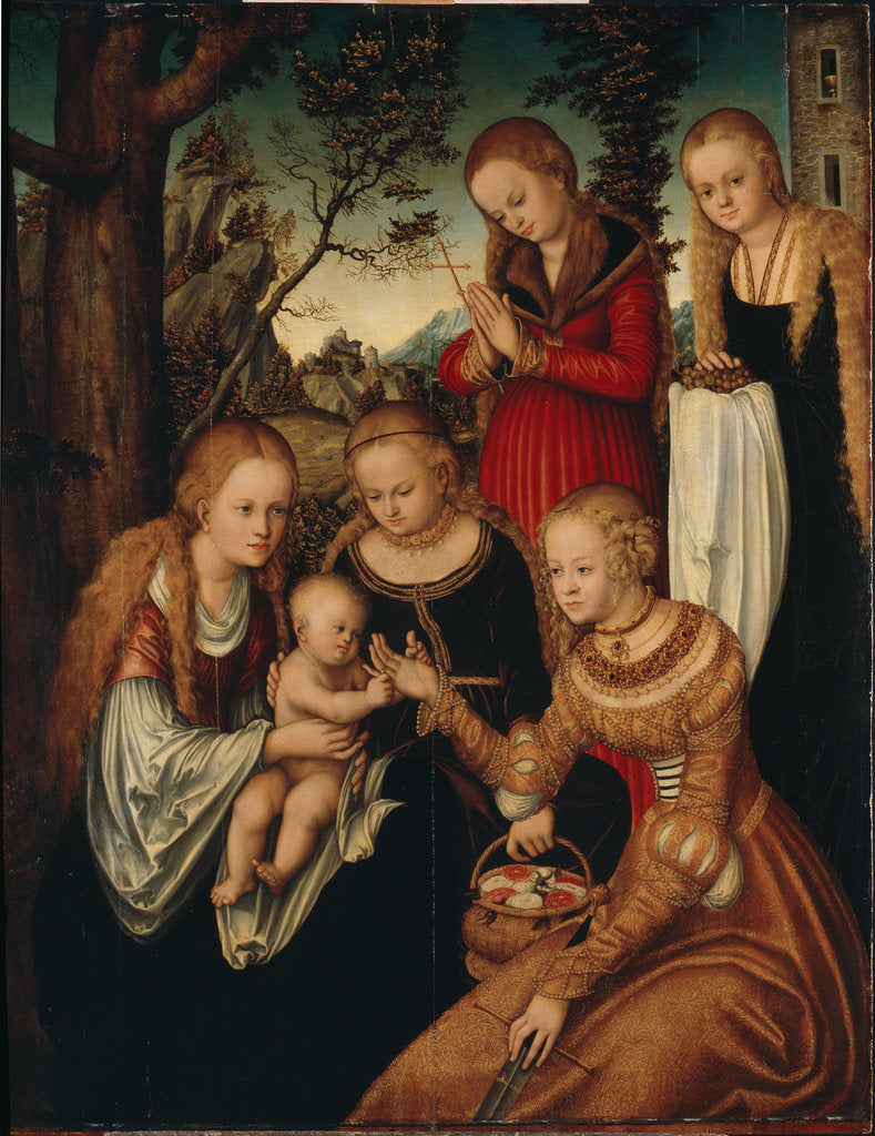 Detail of The Virgin and Child with Saints Catherine, Dorothy, Margaret and Barbara (so-called Marriage of St by Anonymous