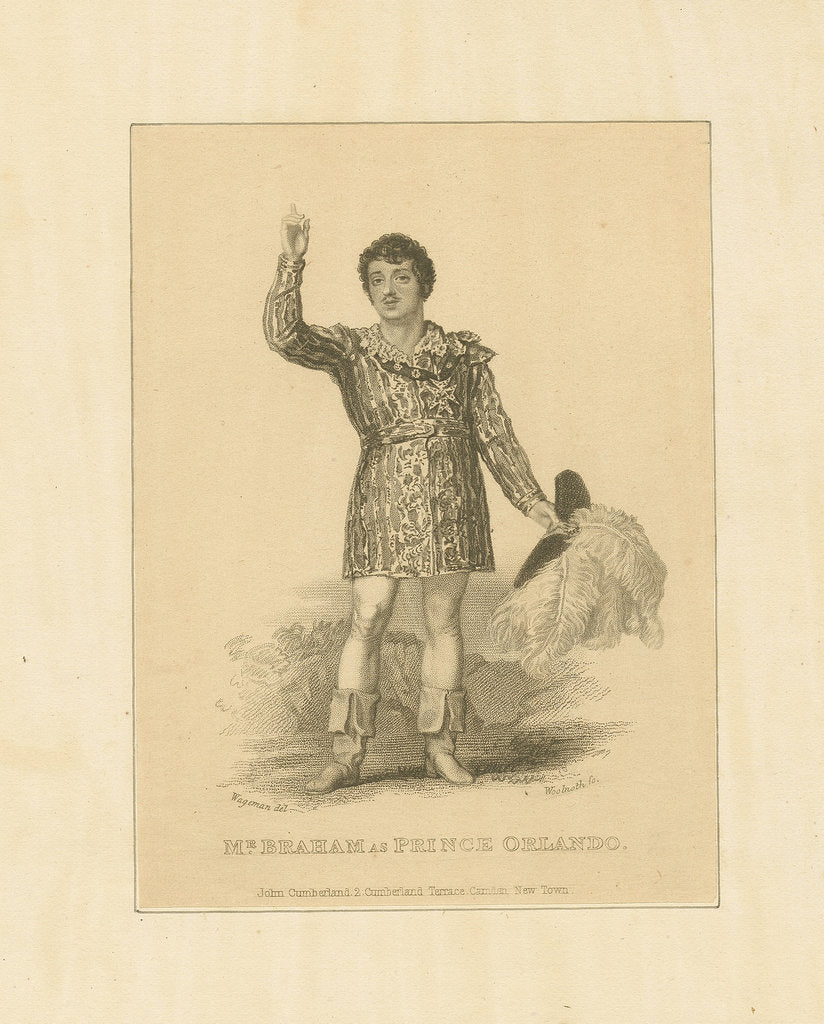 Detail of John Braham as Prince Orlando, 1828 by Anonymous