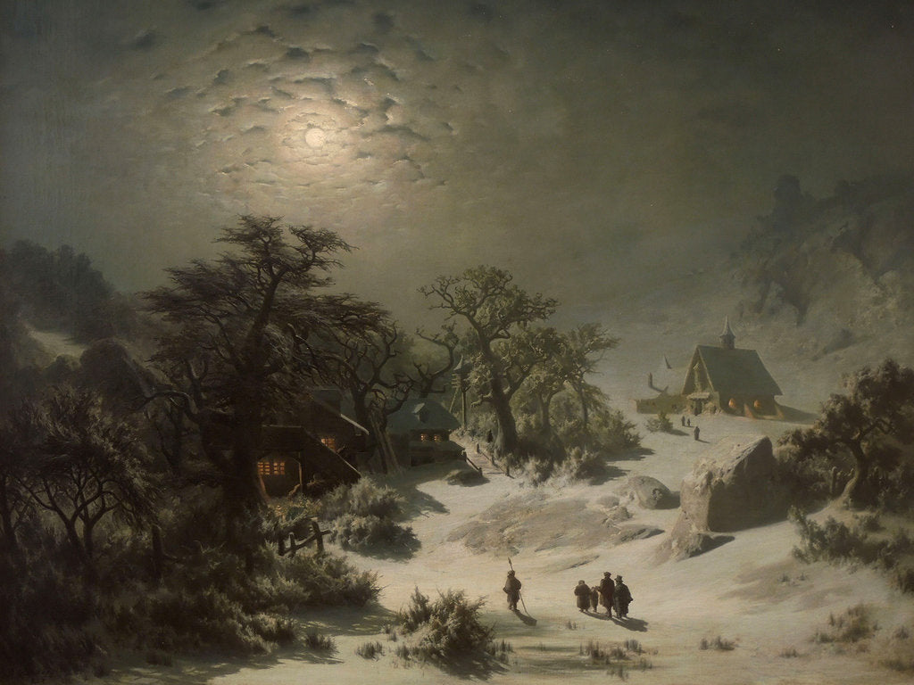 Detail of Winter Night, 1857 by Anonymous