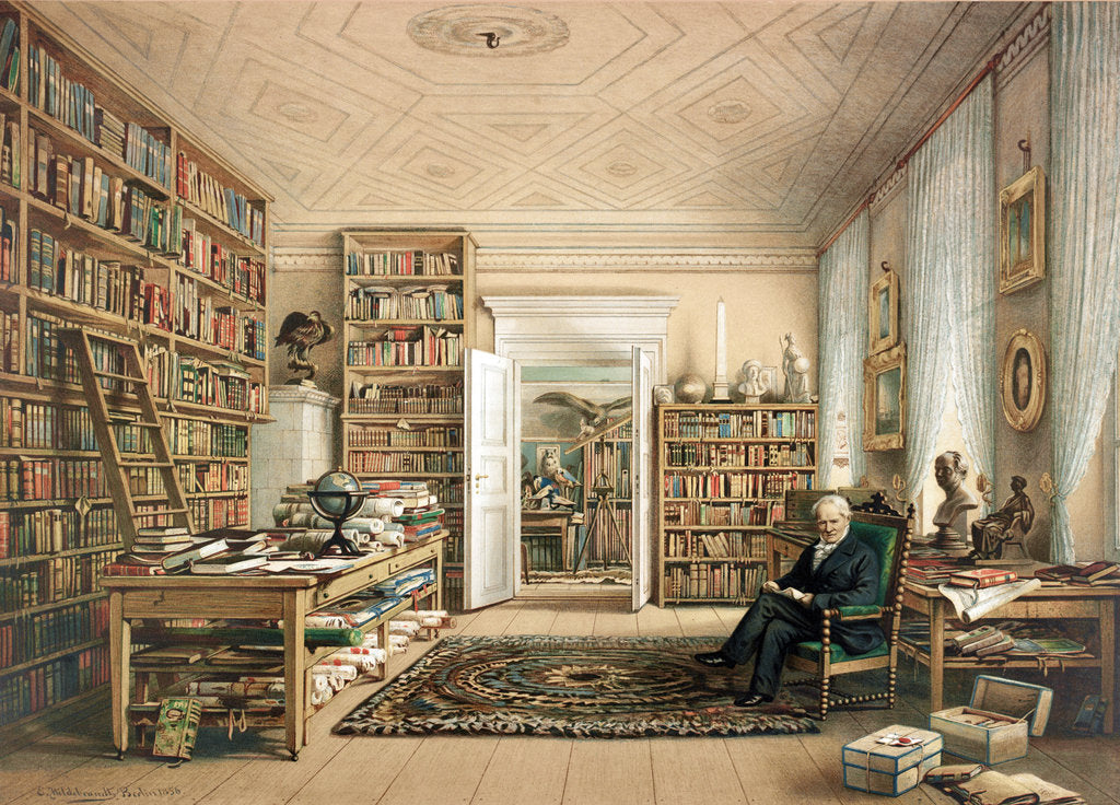 Detail of Alexander von Humboldt at his Library, 1856 by Anonymous
