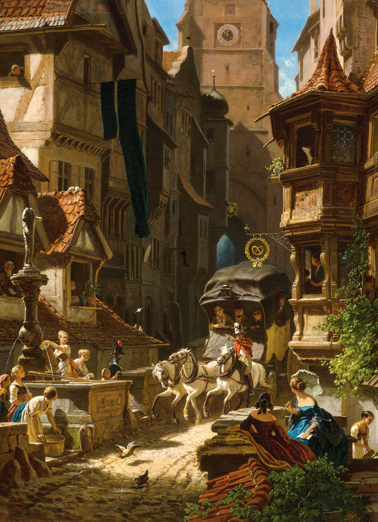 Detail of Arrival of the Stagecoach, ca 1859 by Anonymous