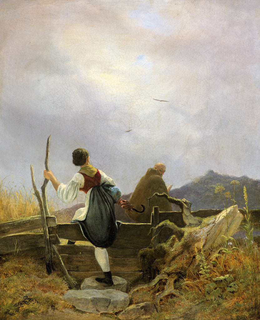 Detail of Dairymaid and Monk, 1838 by Anonymous