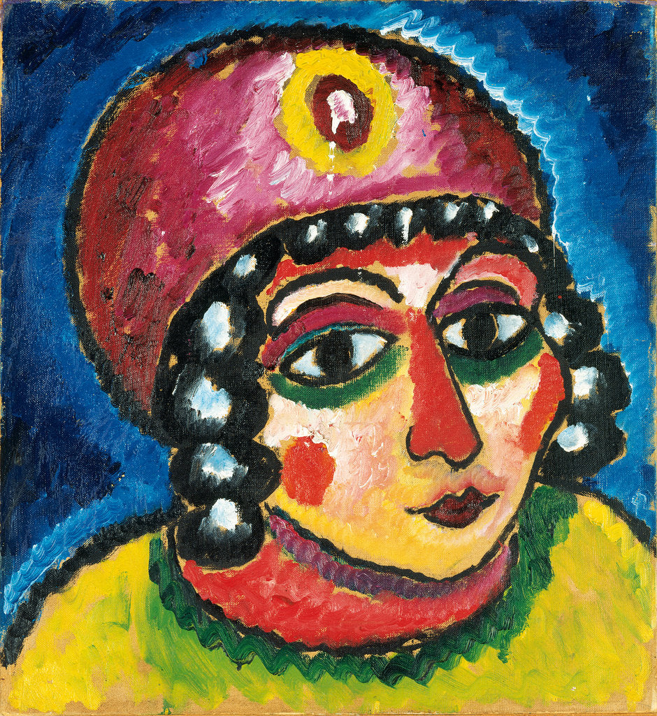 Detail of Girls Head with Red Turban and Yellow Clasp (Barbarian Princess), c. 1912 by Anonymous