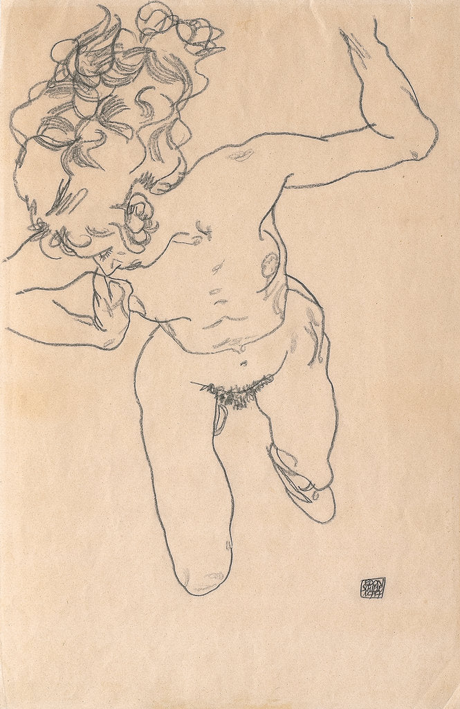 Detail of Laying (Falling) Woman with Long Hair, 1917 by Anonymous