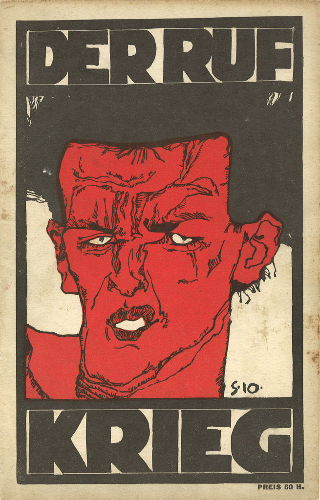 Detail of Self-portrait, 1910. Cover of The Call (Der Ruf) magazine. Special Edition The War (Krieg), by Anonymous