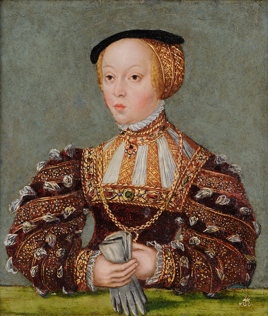 Detail of Portrait of Elizabeth of Austria, Queen of Poland, c. 1565 by Anonymous