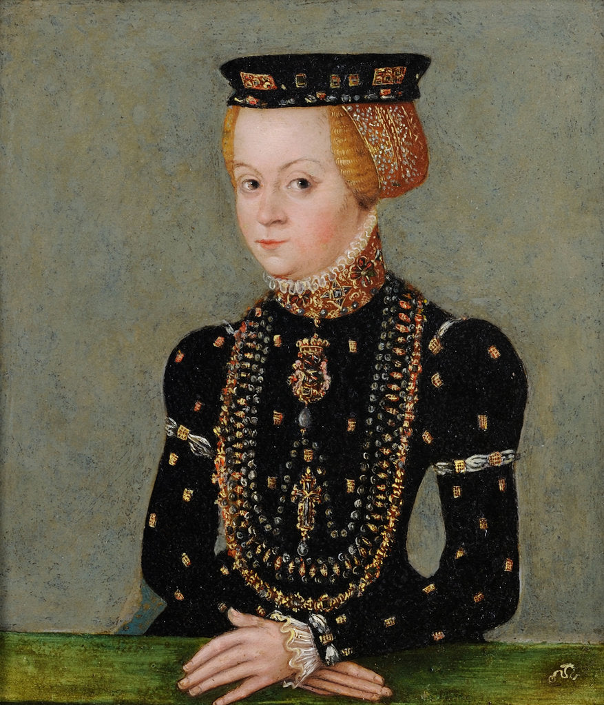 Detail of Portrait of Sophia Jagiellon, Duchess of Brunswick-Wolfenbüttel, c. 1565 by Anonymous