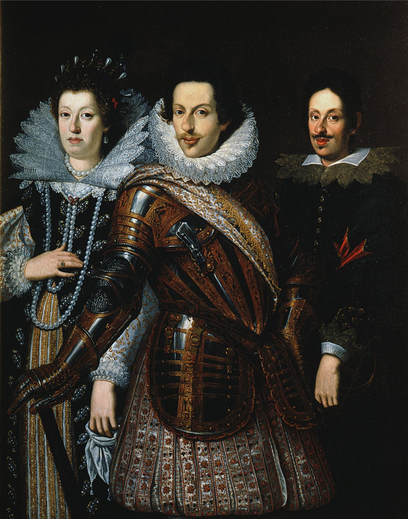 Detail of Maria Maddalena of Austria, Cosimo II de Medici and Ferdinando II de Medic by Anonymous