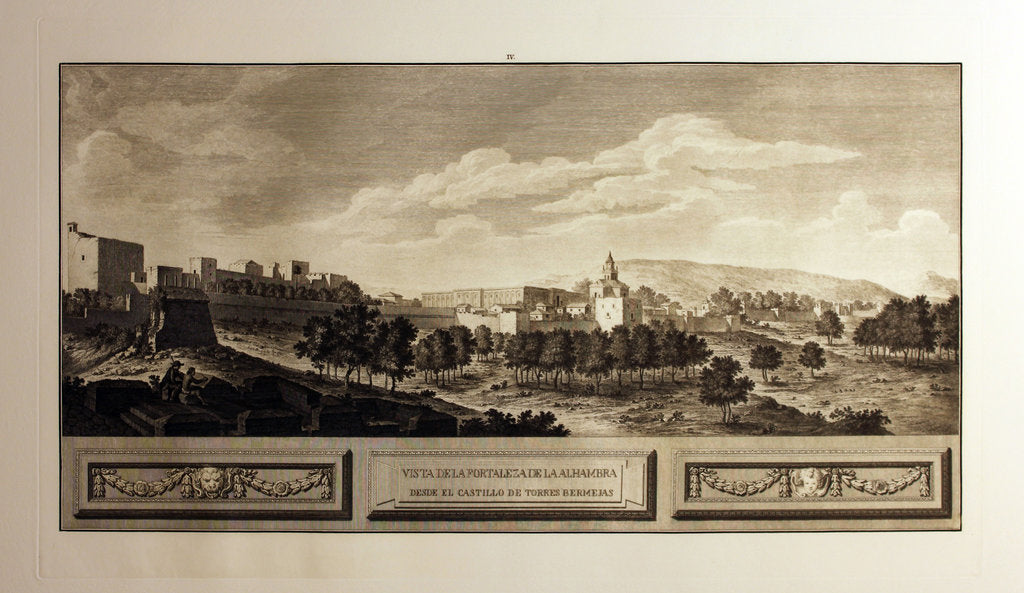 Detail of View of the fortress of the Alhambra from the Torres Bermejas castle, 1775 by Anonymous