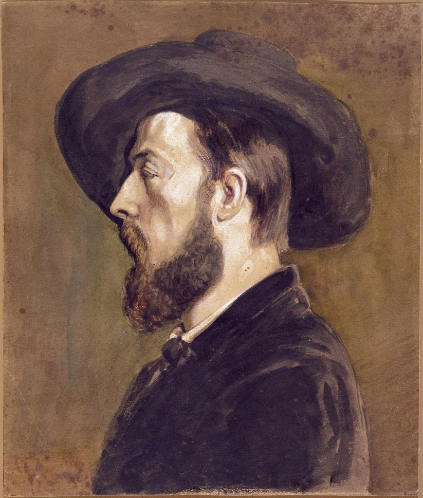 Detail of Portrait of Johan Barthold Jongkind by Anonymous