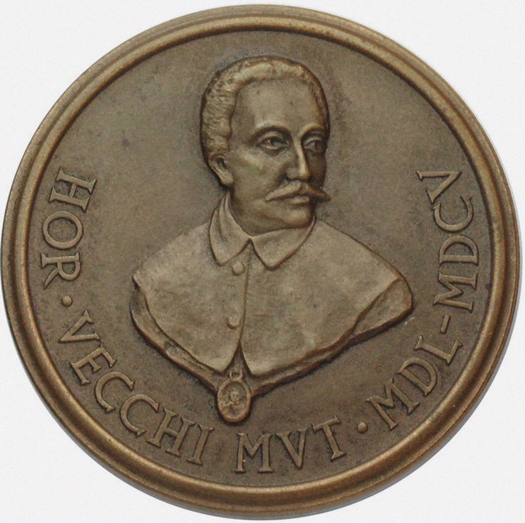 Detail of Orazio Vecchi Commemorative 400th Birthday Medal, 1950 by Anonymous
