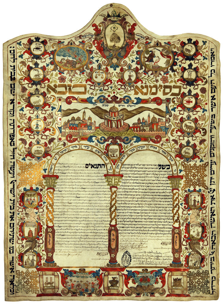 Detail of Ketubah (Jewish marriage contract), 1723 by Anonymous