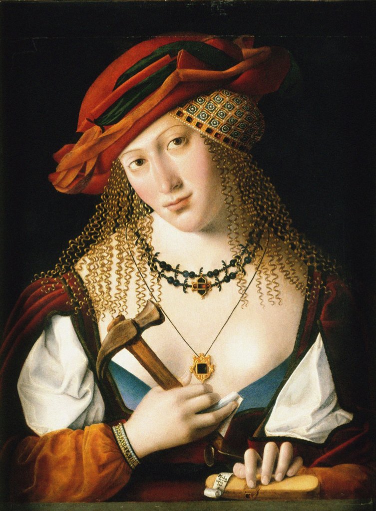 Detail of Portrait of a Venetian Jewish lady with the attributes of Jael, c. 1500 by Anonymous