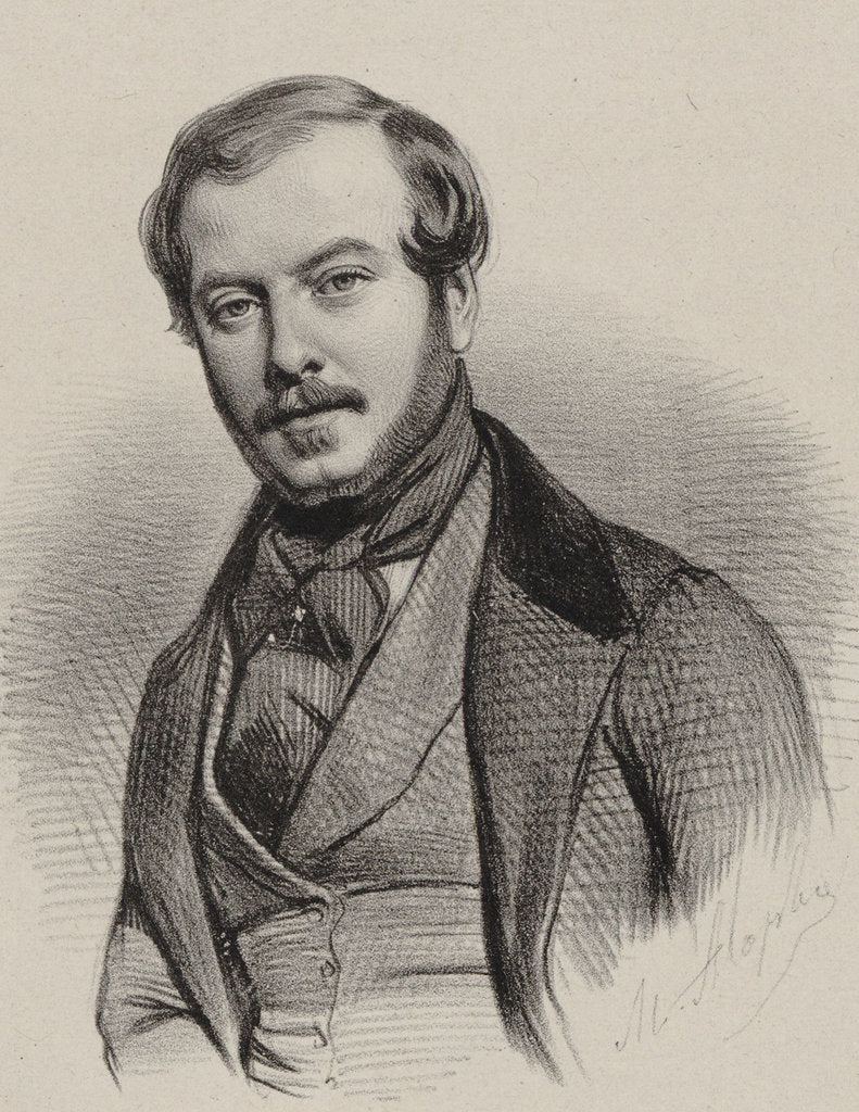 Detail of Portrait of the composer Comte Abel dAdhémar by Anonymous