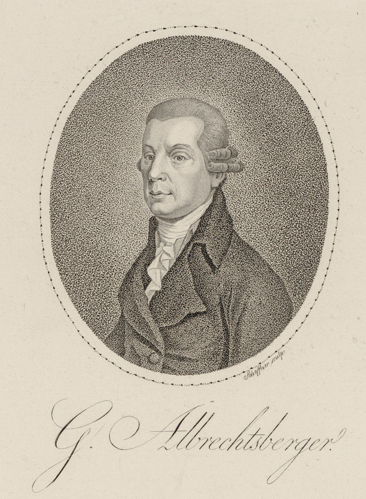 Detail of Portrait of the composer Johann Georg Albrechtsberger, c. 1800 by Anonymous