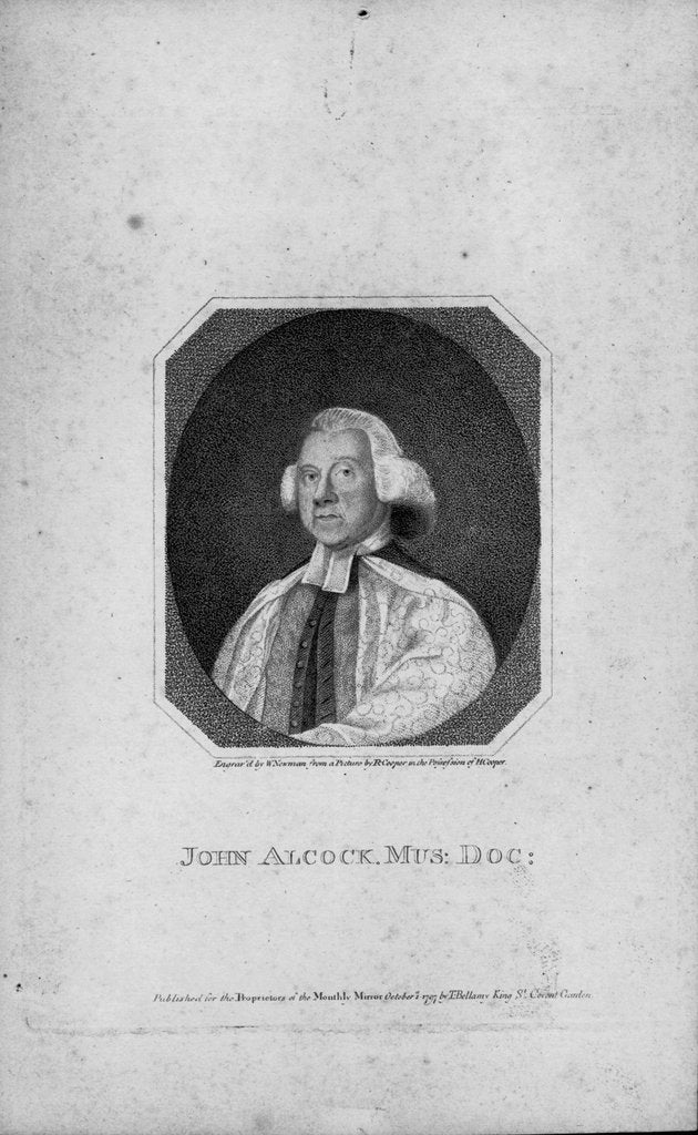 Detail of Portrait of the composer John Alcock by Anonymous