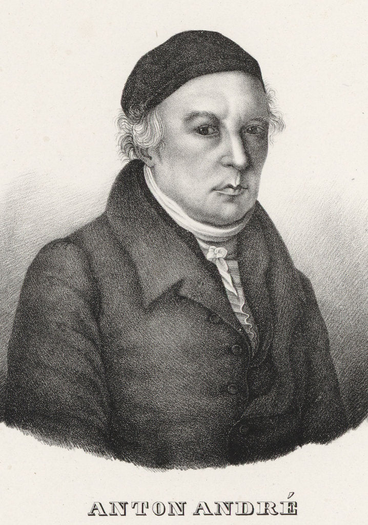 Detail of Portrait of the composer Johann Anton André, 1840 by Anonymous