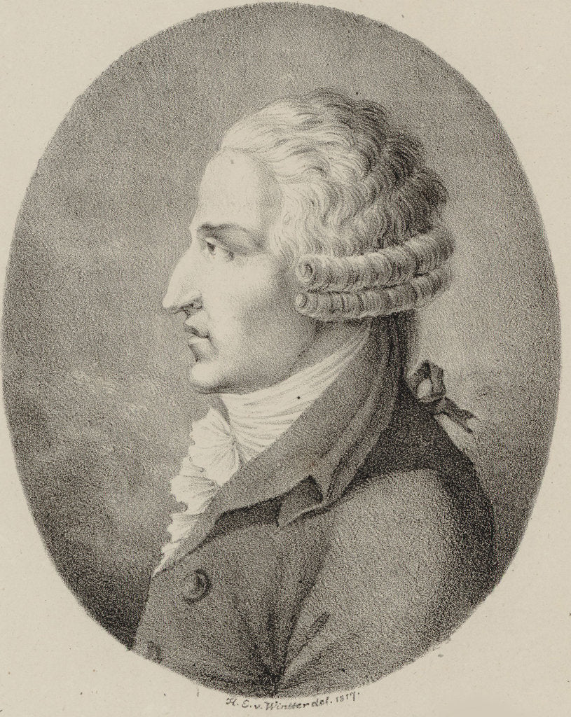 Detail of Portrait of the composer Pasquale Anfossi, 1817 by Anonymous