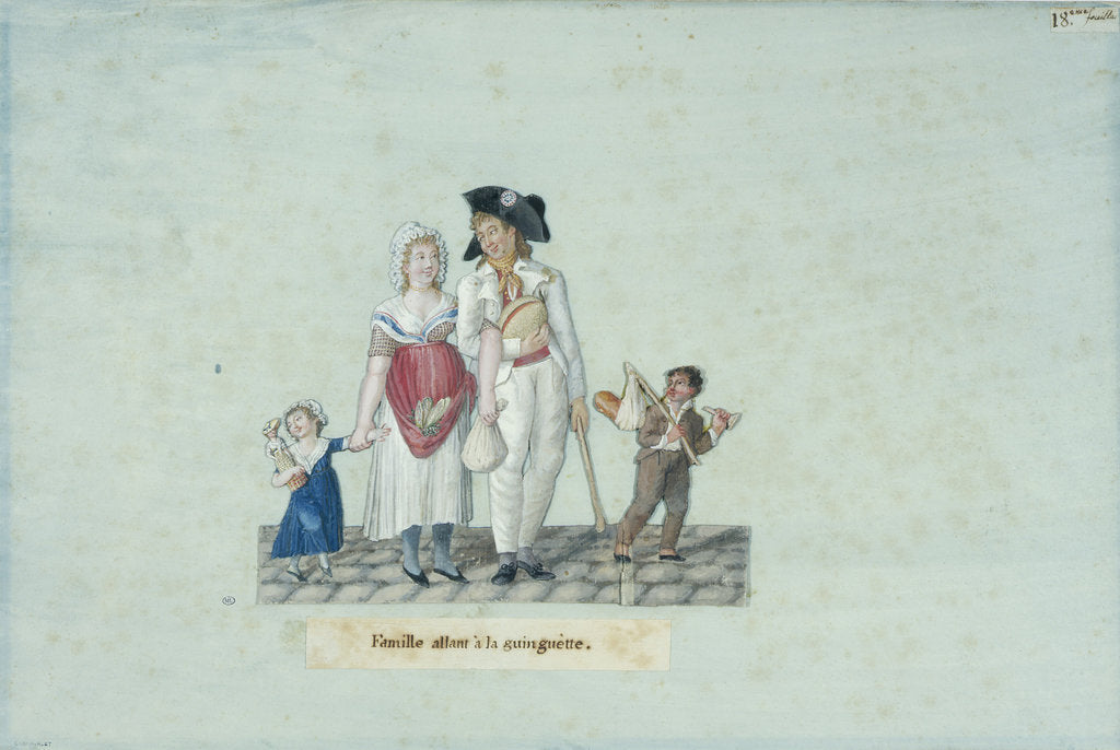 Detail of Family going to the tavern, c. 1793 by Anonymous