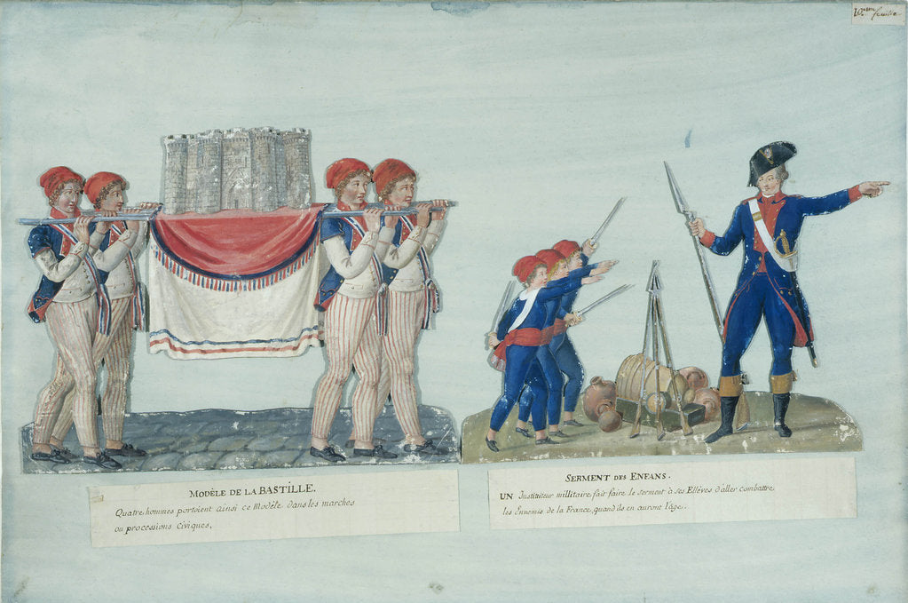 Detail of Model of the Bastille. Oath of Children, c. 1793 by Anonymous