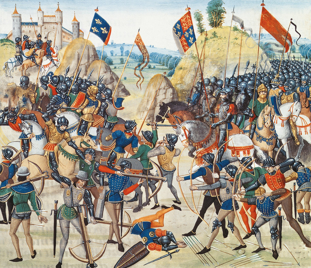 Detail of The Battle of Crécy on 26 August 1346 (Miniature from the Grandes Chroniques de France by Jean Frois by Anonymous