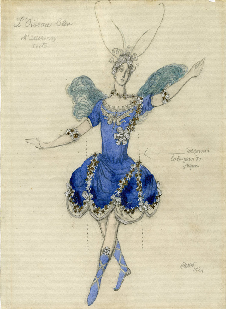 Detail of Costume design for the ballet Sleeping Beauty by P. Tchaikovsky, 1921 by Anonymous