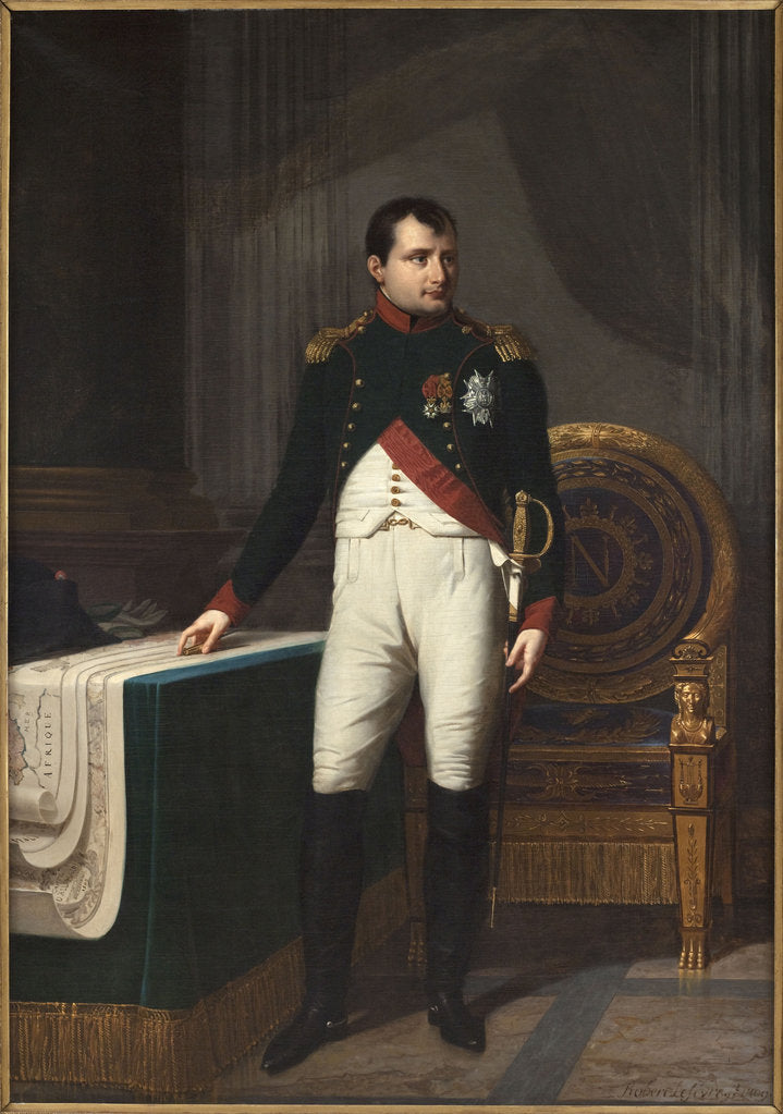 Detail of Portrait of Emperor Napoléon I Bonaparte in the Uniform of Chasseurs de la Garde, 1809 by Anonymous