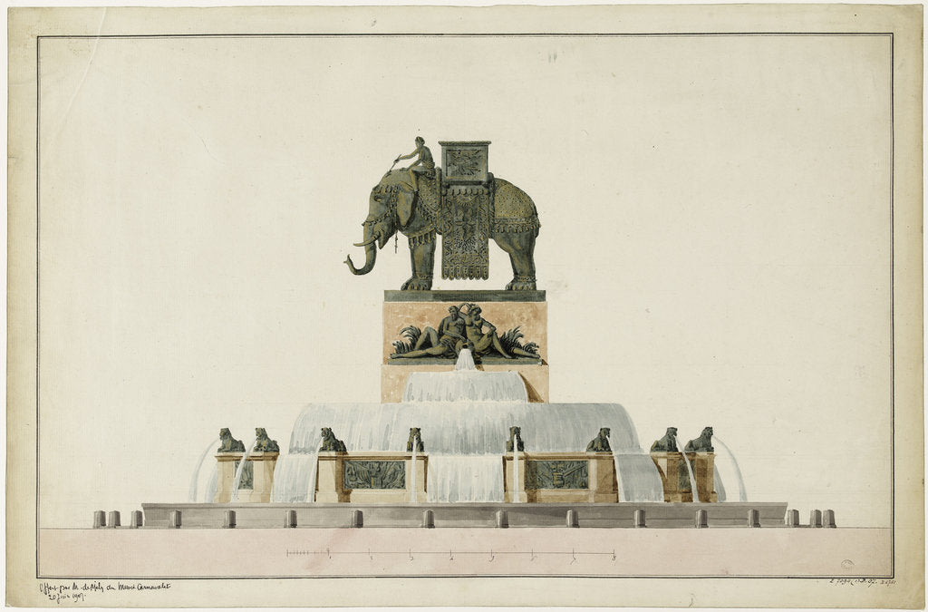 Detail of Project of the Elephant Fountain at the Place de la Bastille, ca 1809-1819 by Anonymous