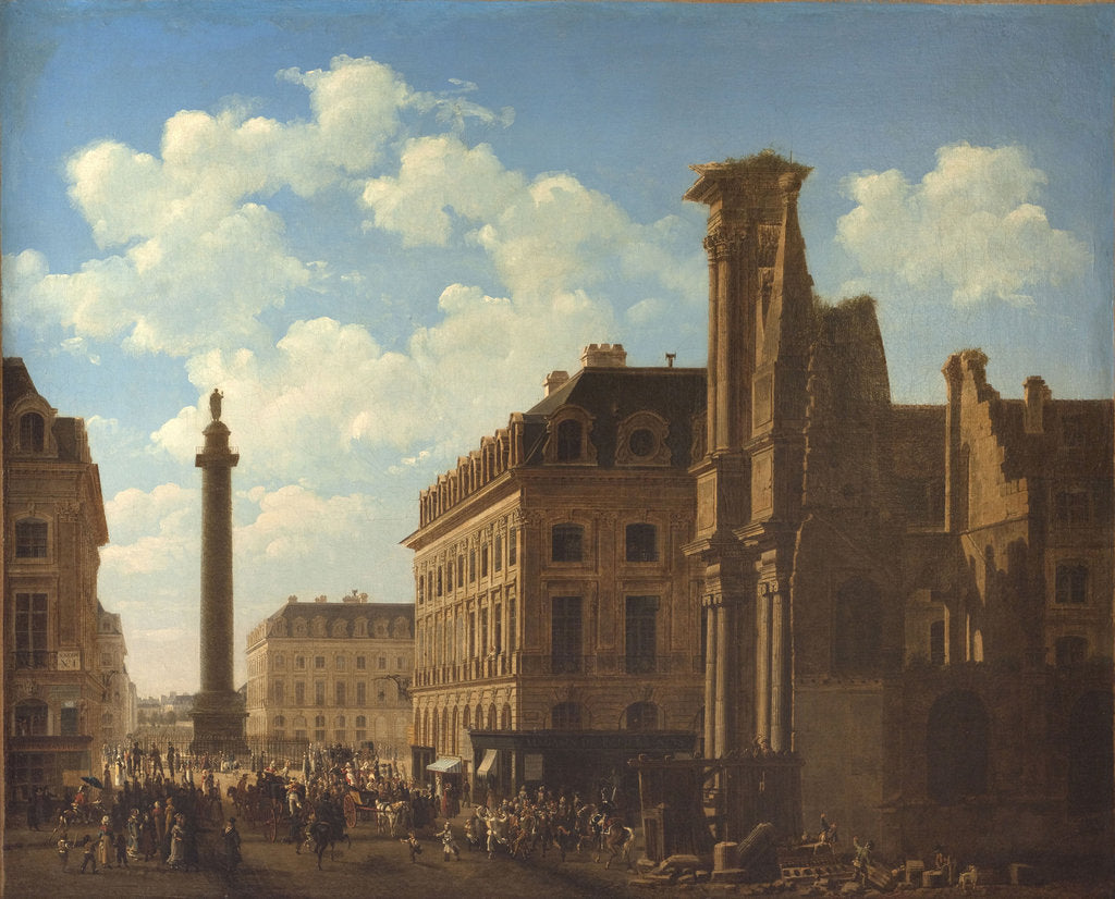 Detail of The Place Vendôme and Rue de Castiglione with the Ruins of the Church of the Feuillants, 1808 by Anonymous