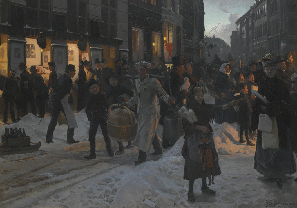 Detail of Christmas time, Copenhagen, 1890 by Anonymous